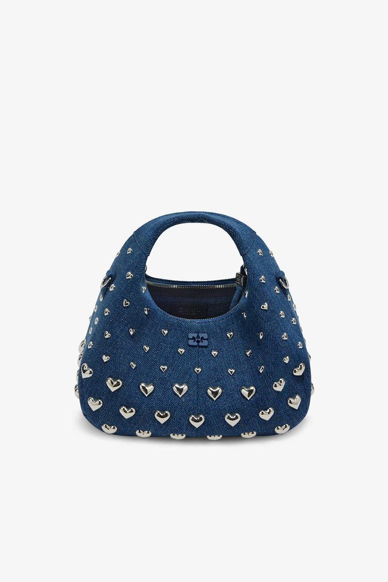 DENIM STUD MINI HOBO BAG 3
