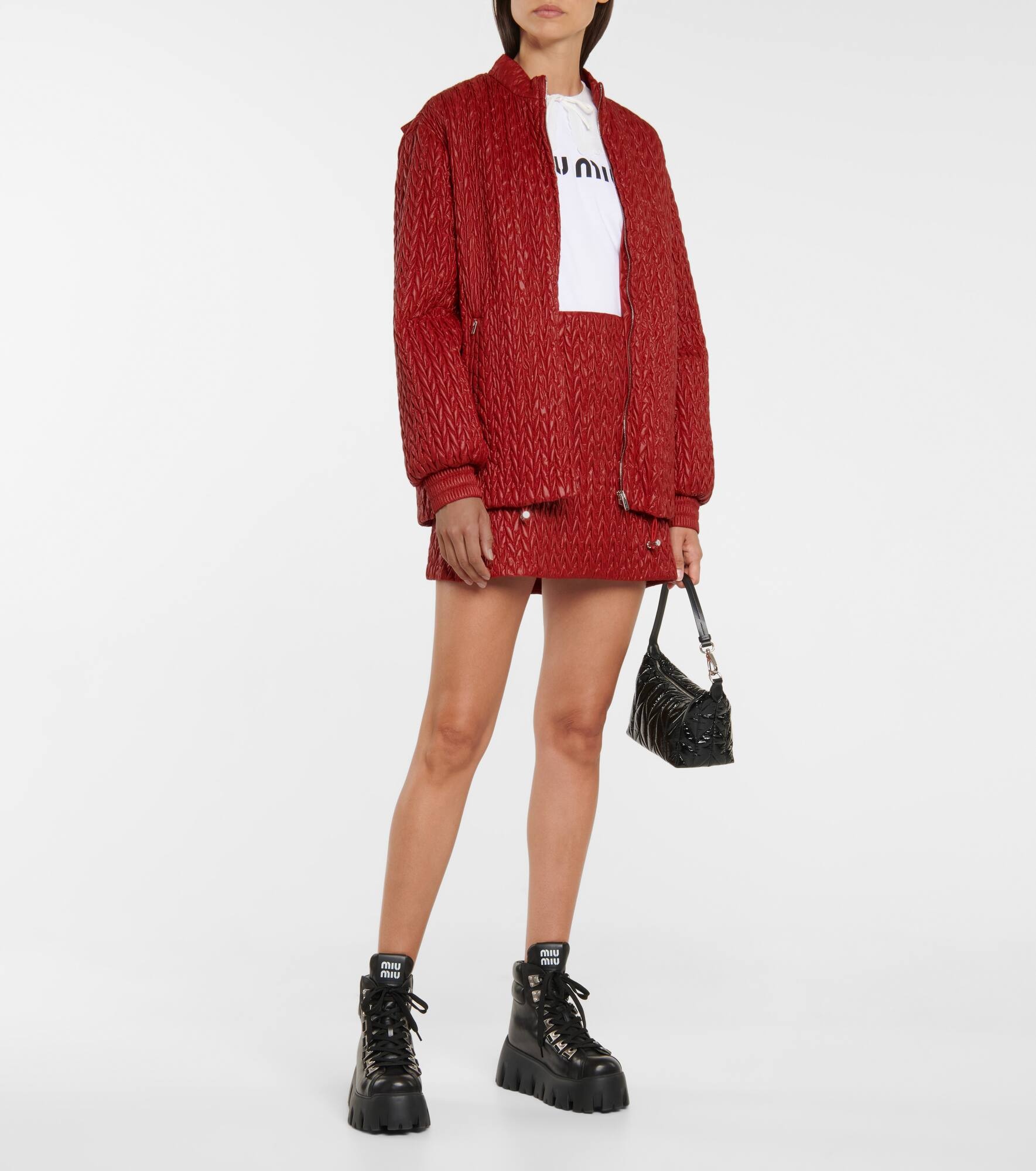 Quilted high-rise miniskirt - 2