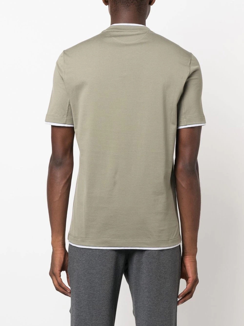 contrast-trim short-sleeve T-shirt - 4