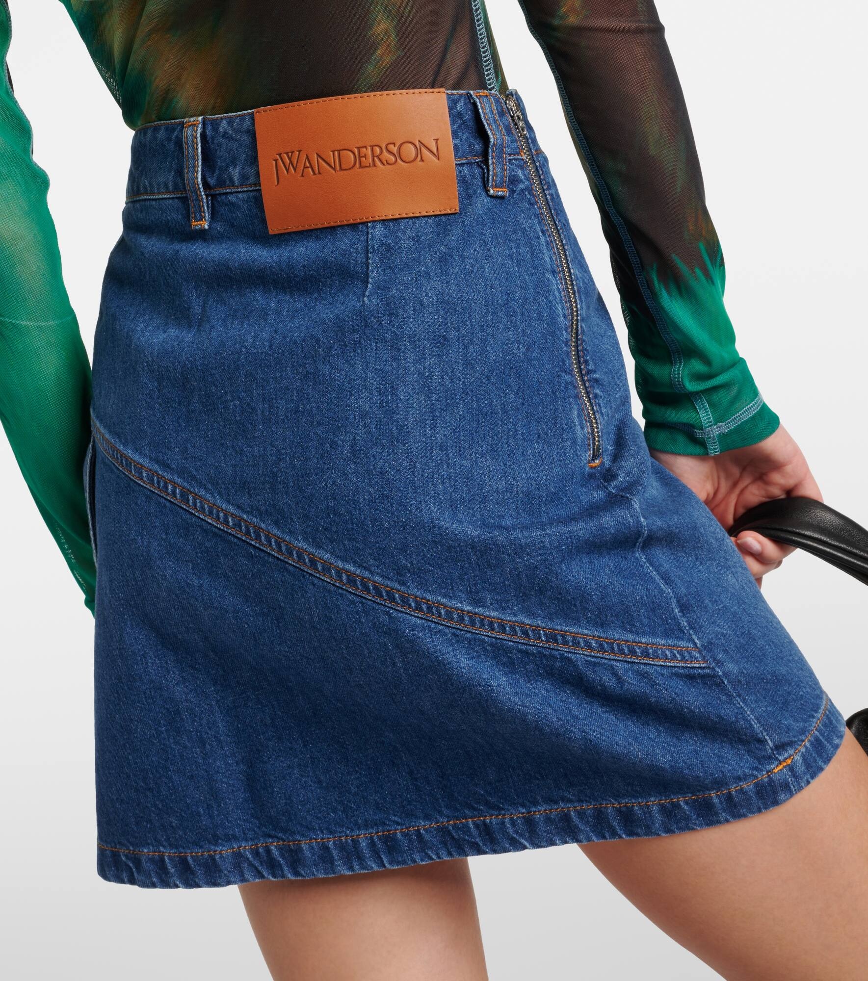 Twisted denim miniskirt - 5