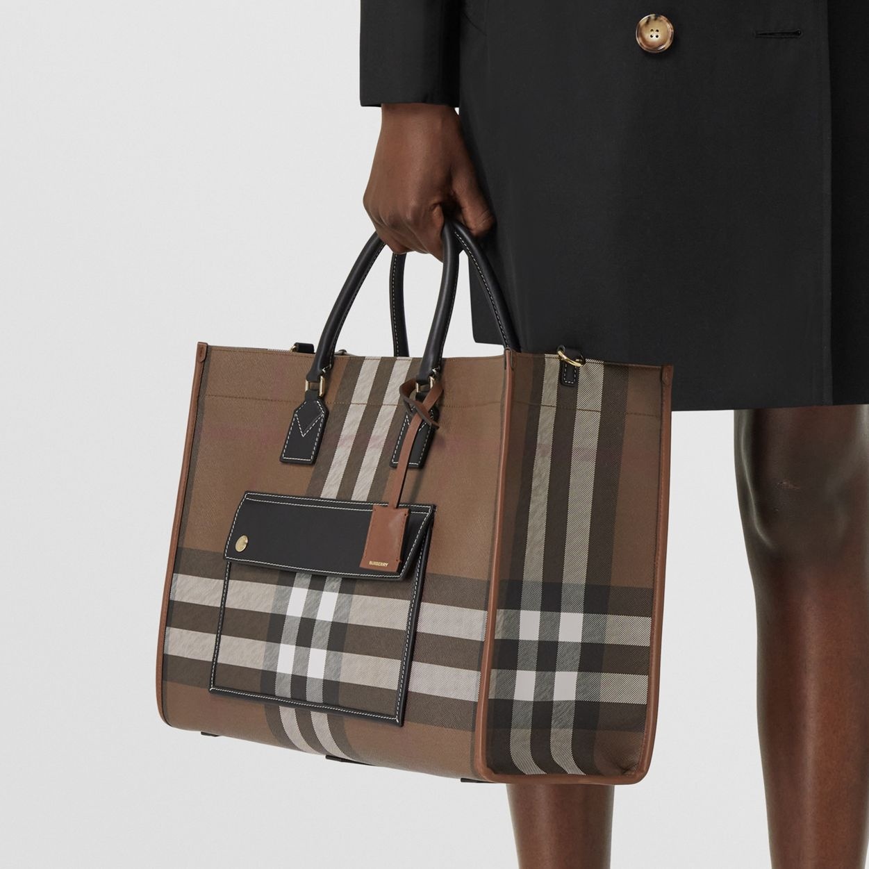 Medium Check and Leather Freya Tote - 3