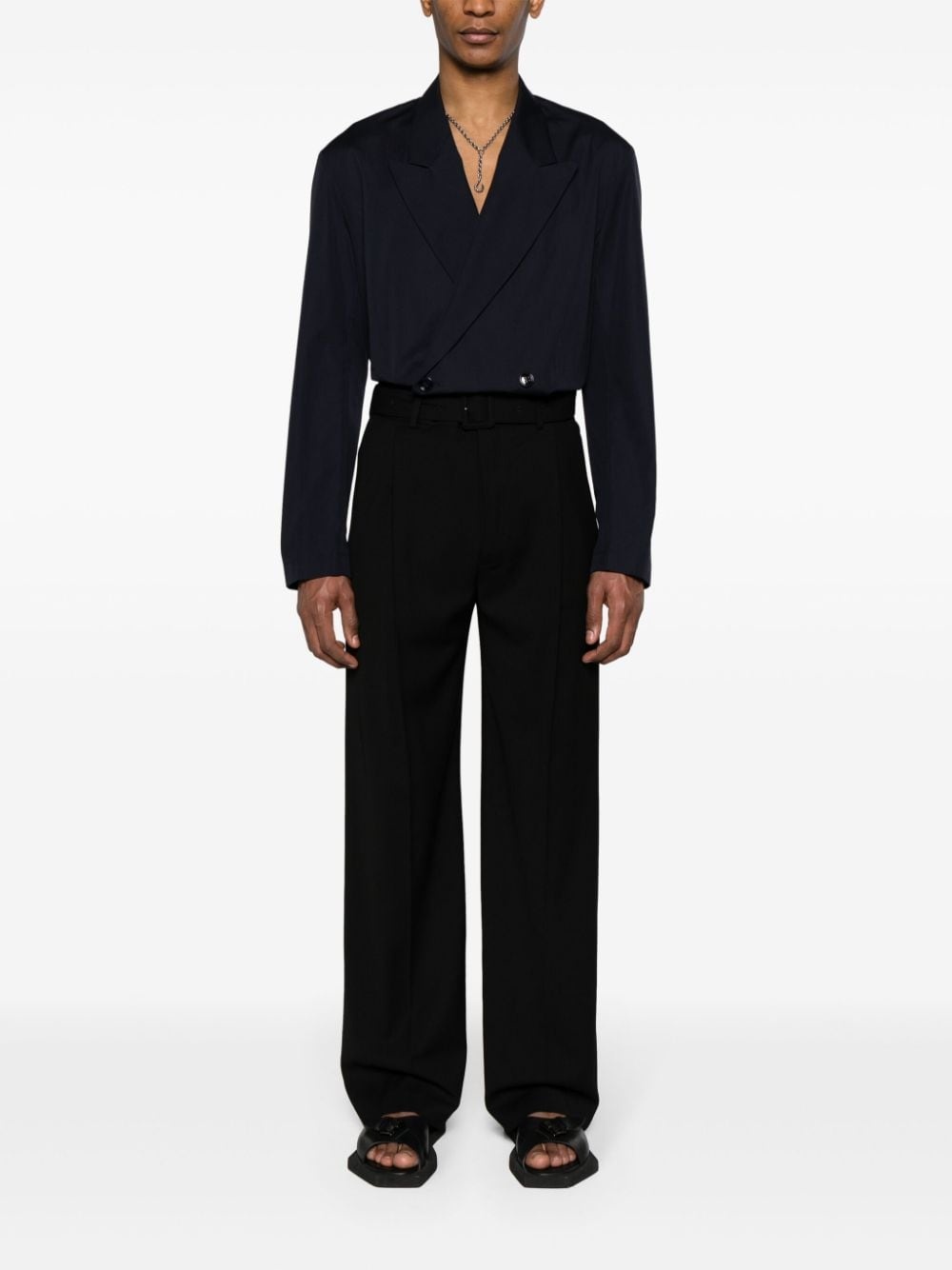 pleated wide-leg tailored trousers - 2