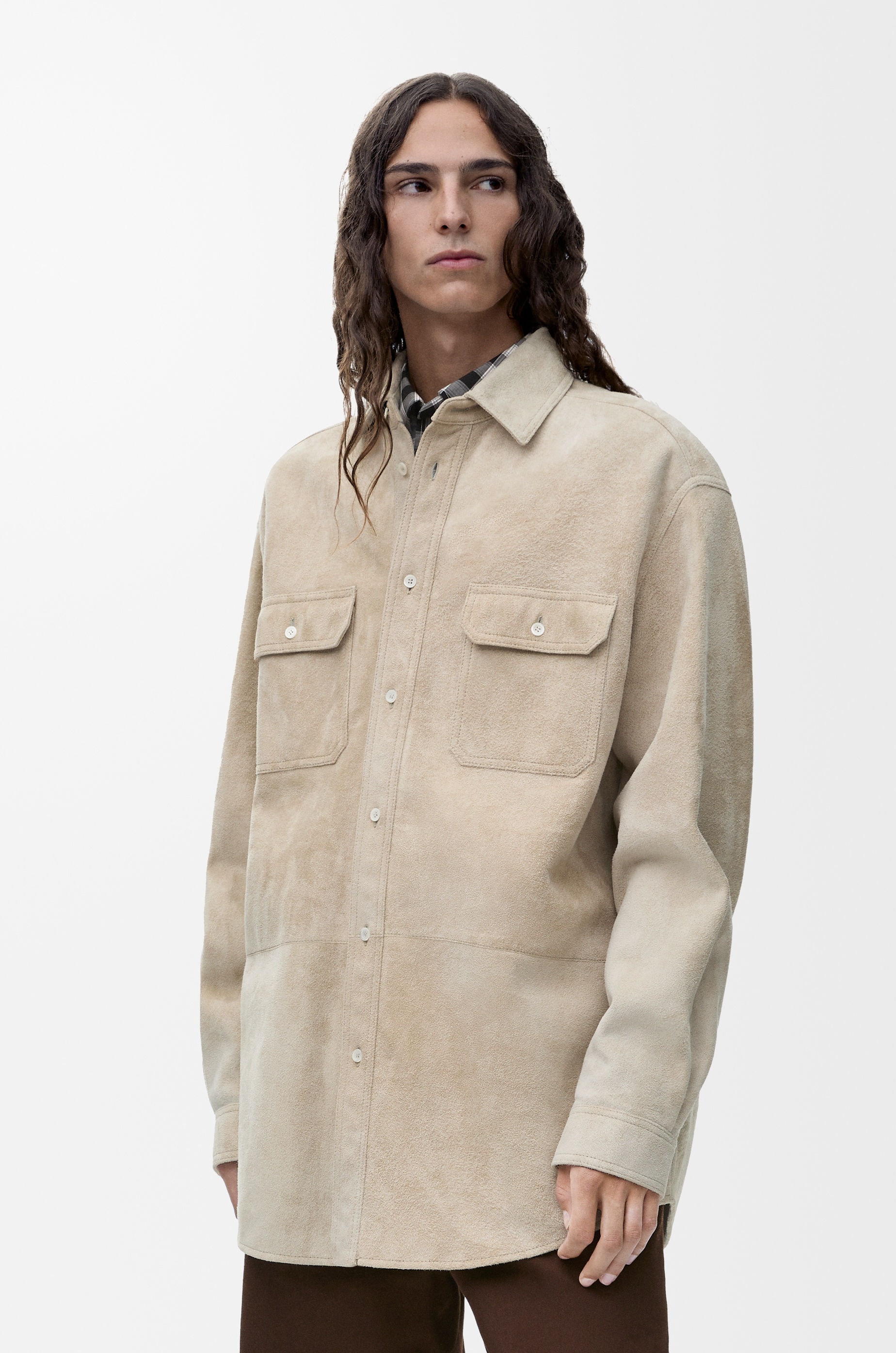 Overshirt in suede lambskin - 3