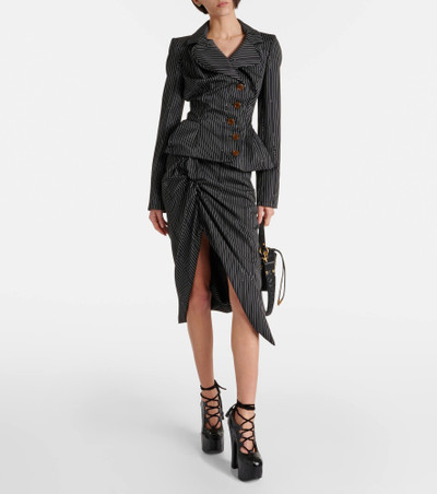 Vivienne Westwood Pinstriped wool and cotton blazer outlook