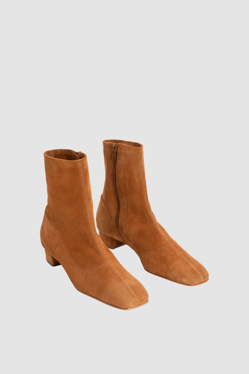BY FAR Este Summer Tan Suede Leather Ankle Boot outlook