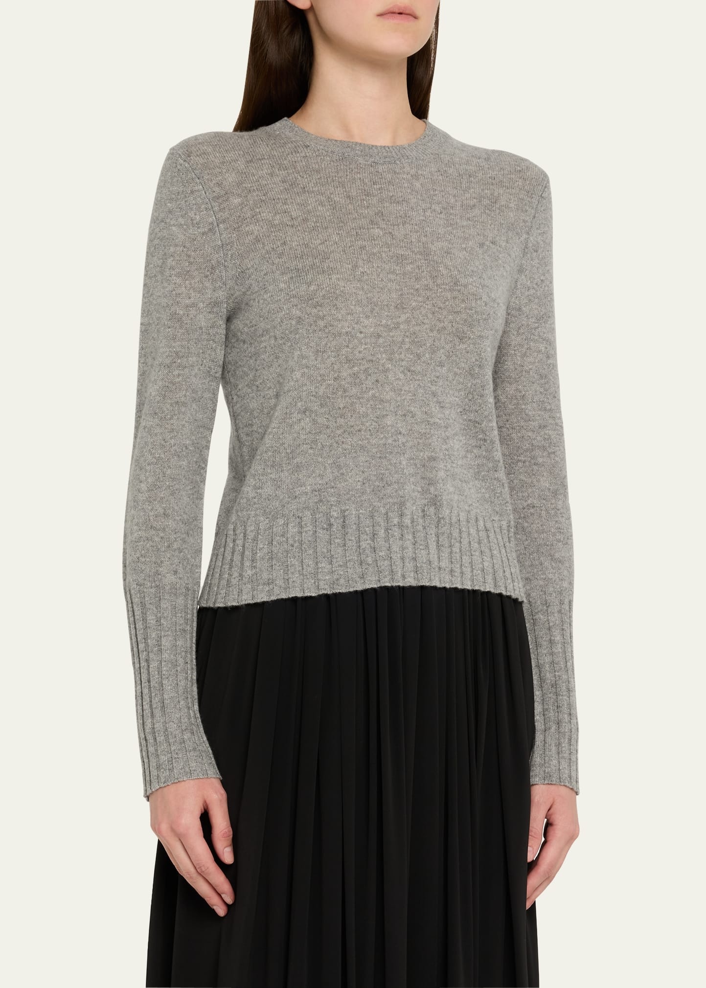 Shrunken Crewneck Sweater in Cashmere - 4