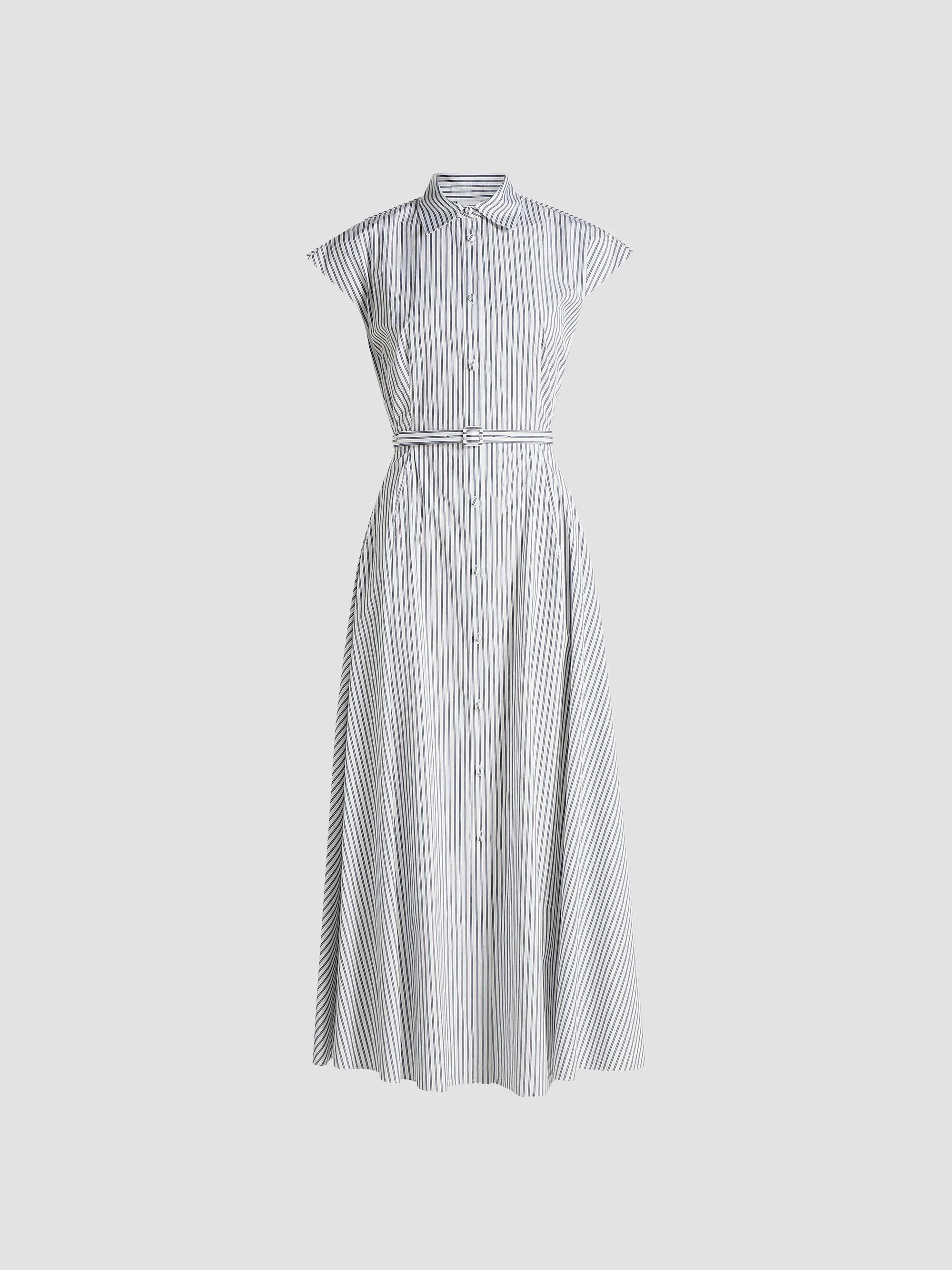 Women's Palmer Striped Cotton Shirtdress - White Ink - 1