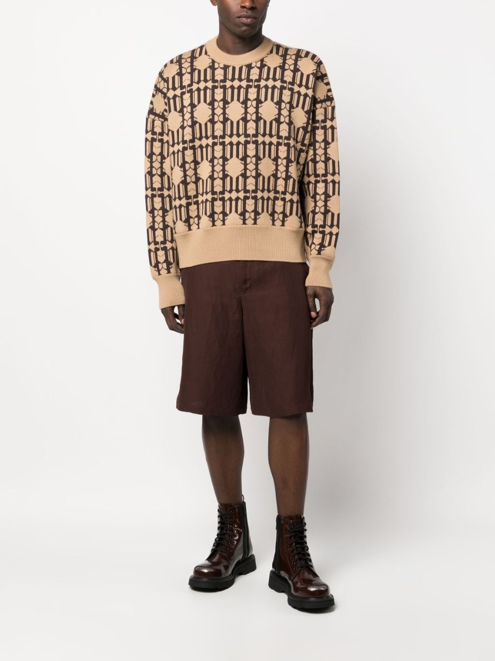 monogram-jacquard jumper - 2