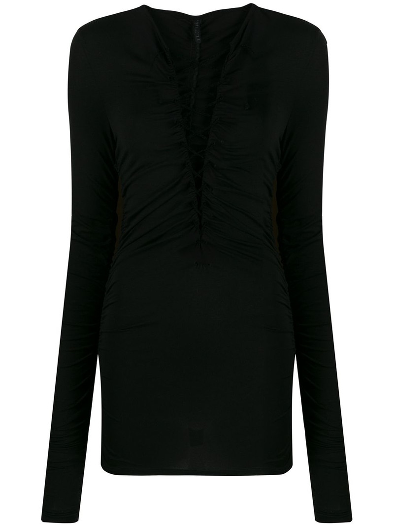 lace-up long-sleeve top 1