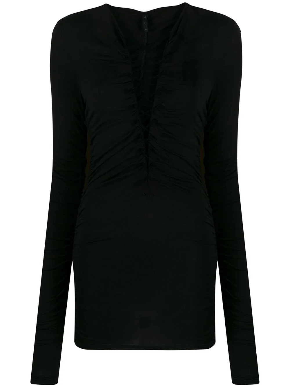 lace-up long-sleeve top - 1