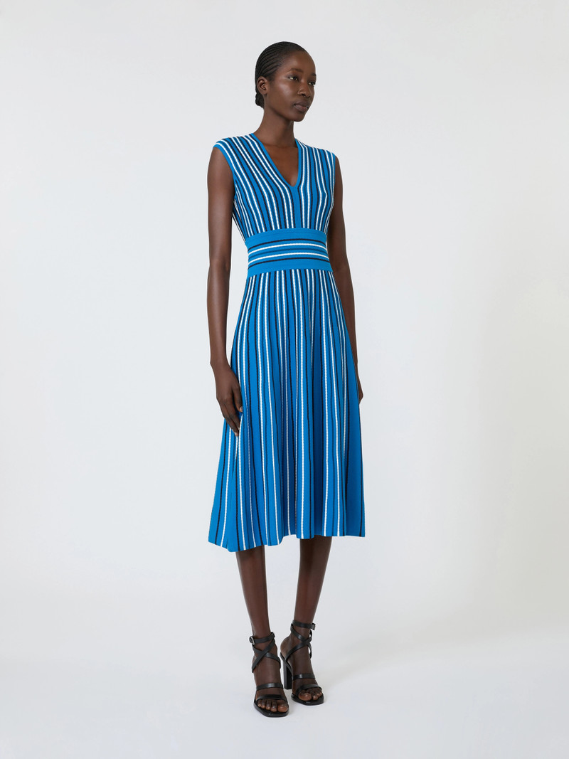 Max Mara AGRESTE Sleeveless viscose yarn dress - OCEAN outlook