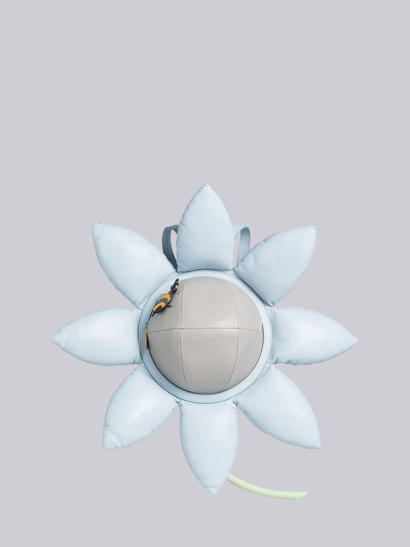 Pebble Grain Leather Flower Backpack 1