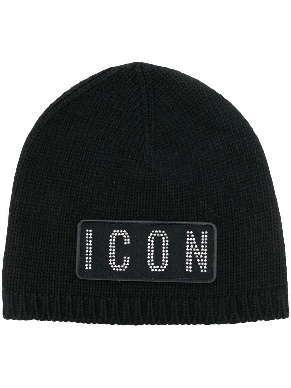 Icon-patch knitted beanie - 1