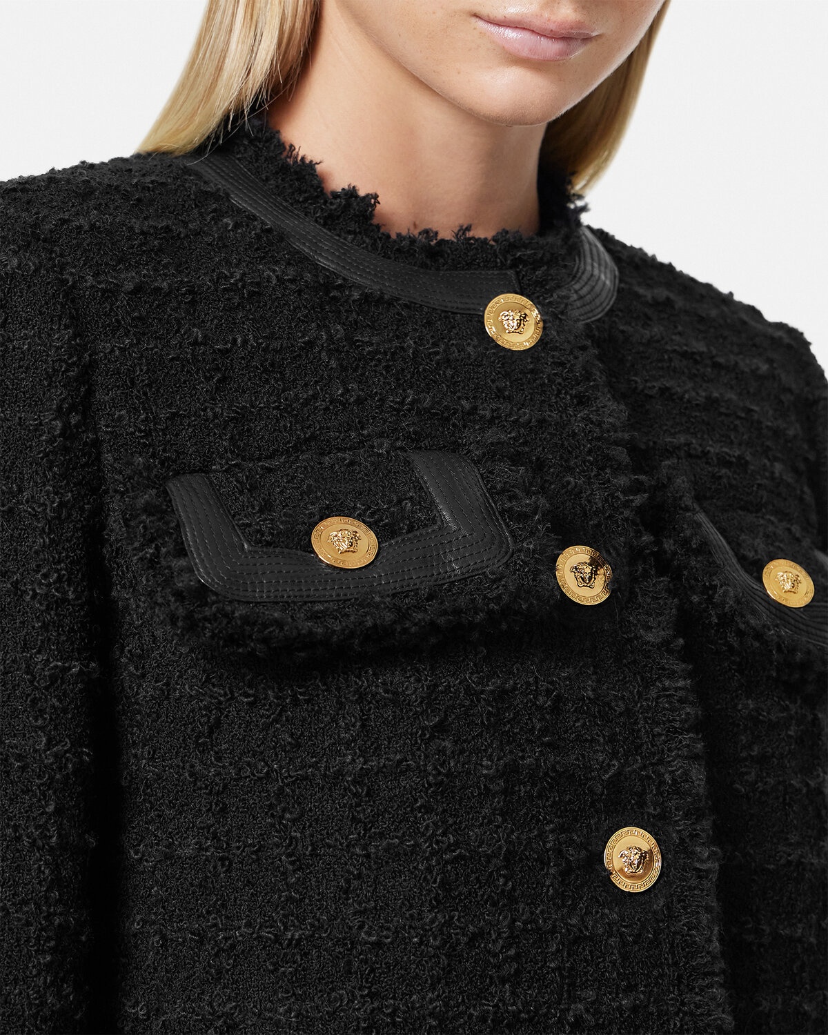 Bouclé Tweed Cardigan Jacket - 3