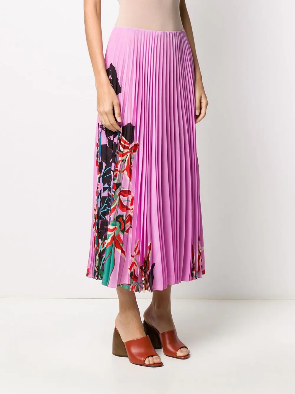 floral print pleated skirt - 3