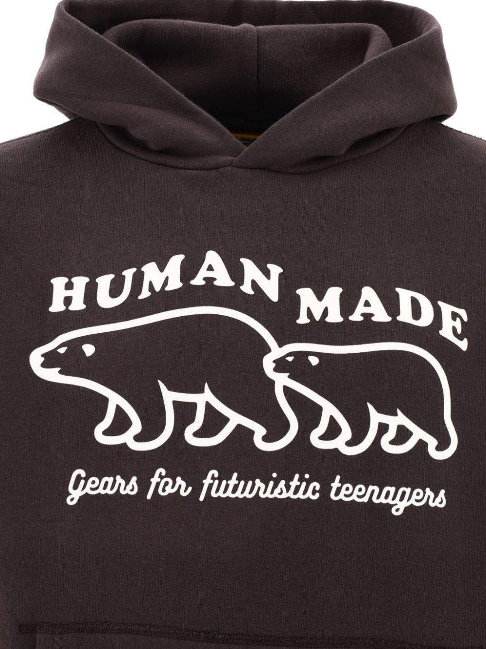 logo-print cotton hoodie - 3