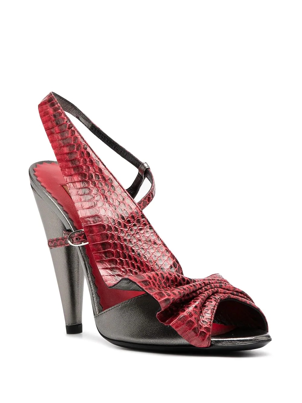 snakeskin-effect sandals - 2