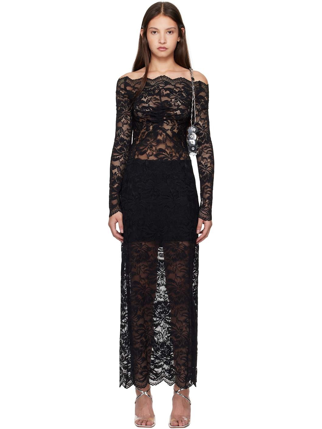 Black Lace Maxi Dress - 1