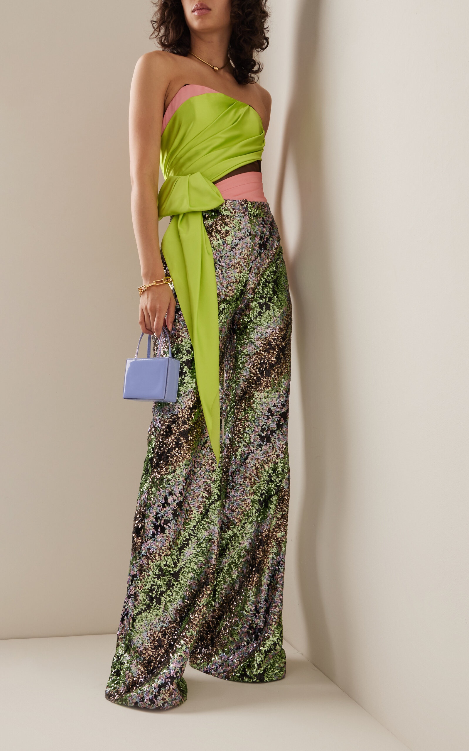 Draped Asymmetric Bustier Top multi - 3