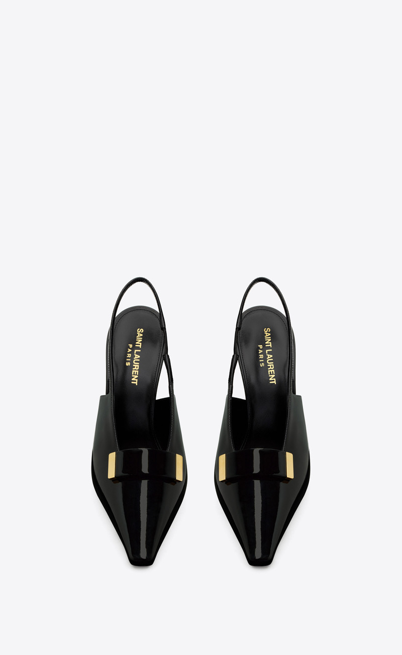 SAINT LAURENT madame slingback pumps in patent leather outlook
