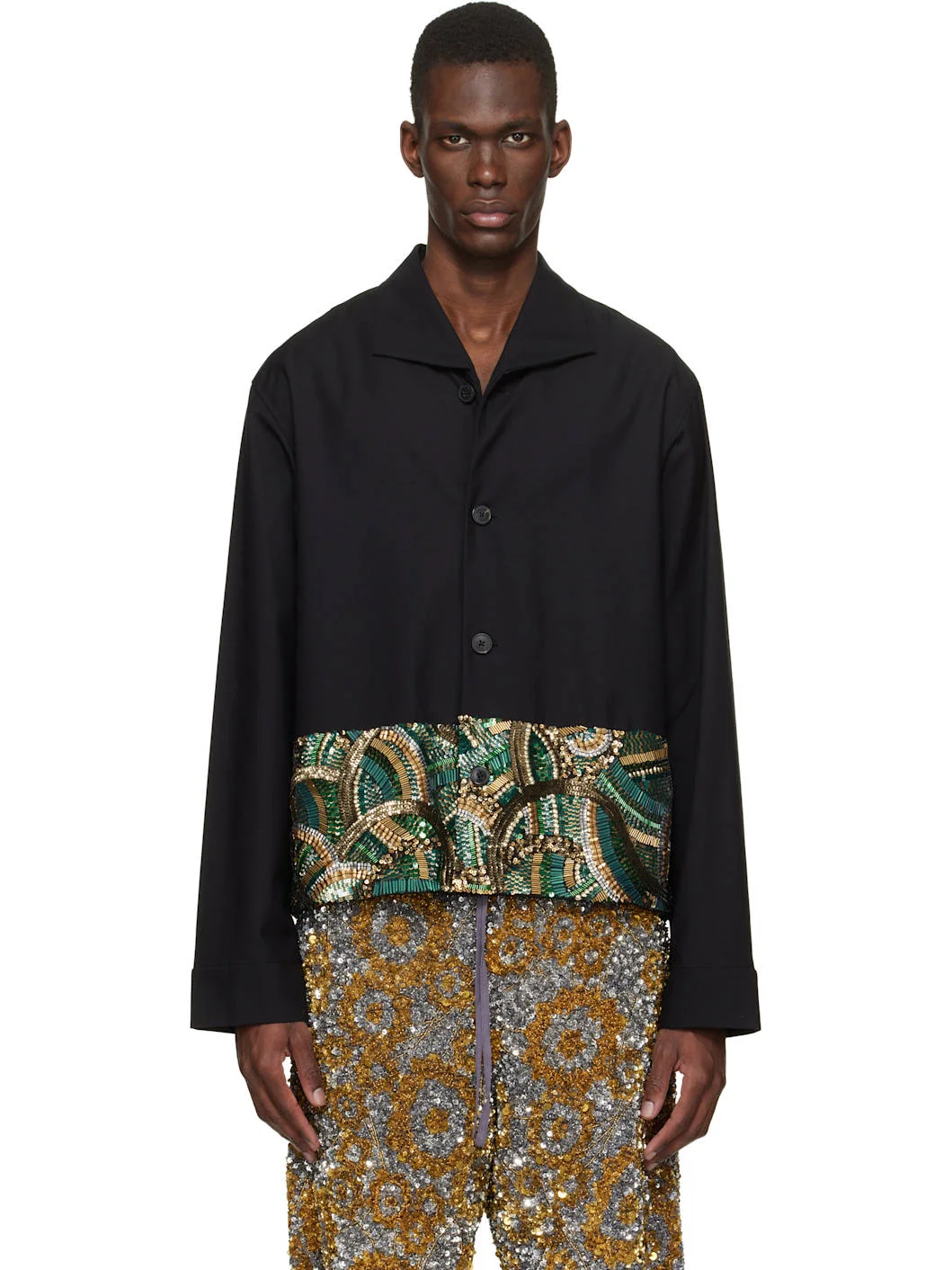 Black Sequinned Shirt - 1