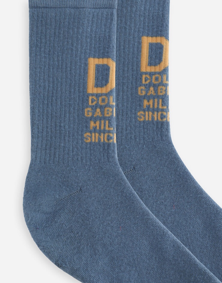 Stretch cotton socks with jacquard DG logo - 2