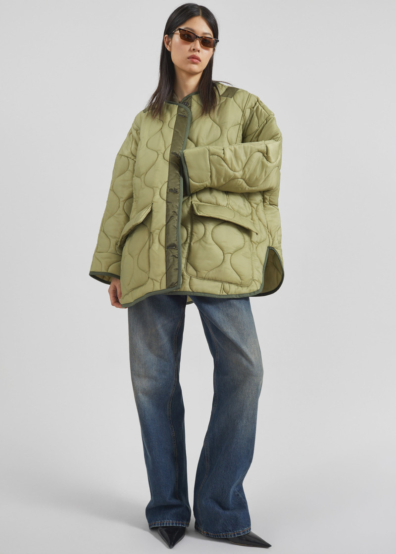 Teddy Quilted Jacket - Moss Green 9
