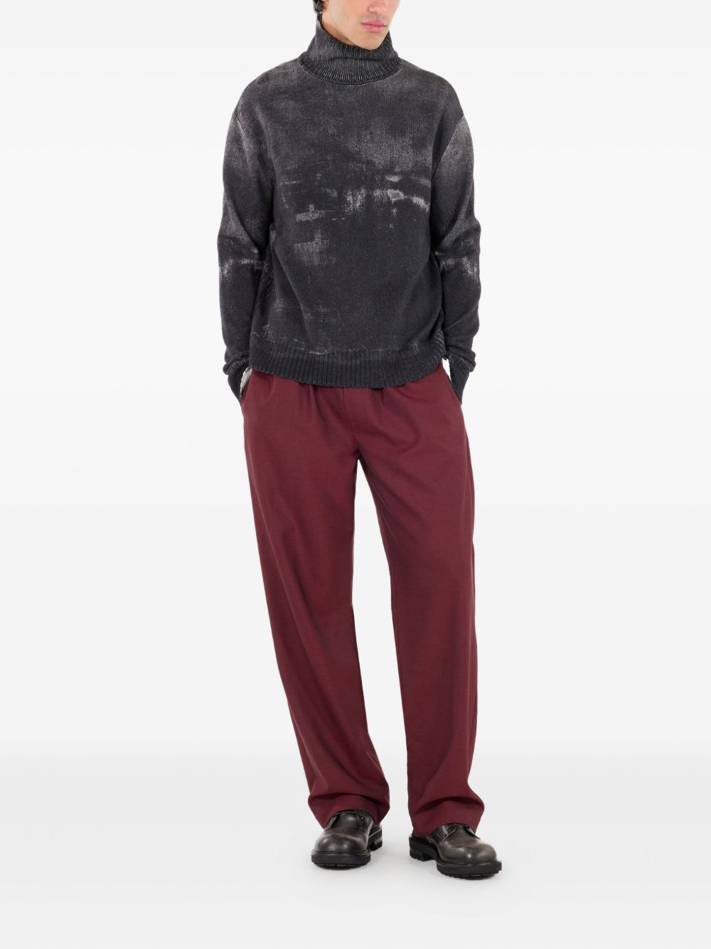 elasticated-waist virgin-wool trousers - 2