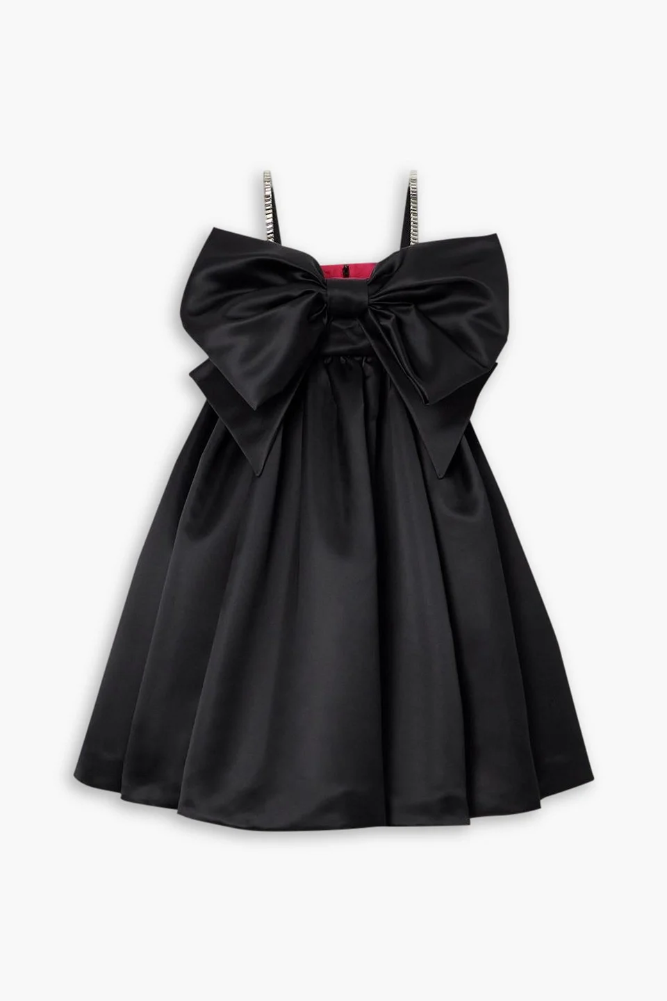 Crystal-embellished bow-detailed satin mini dress - 1