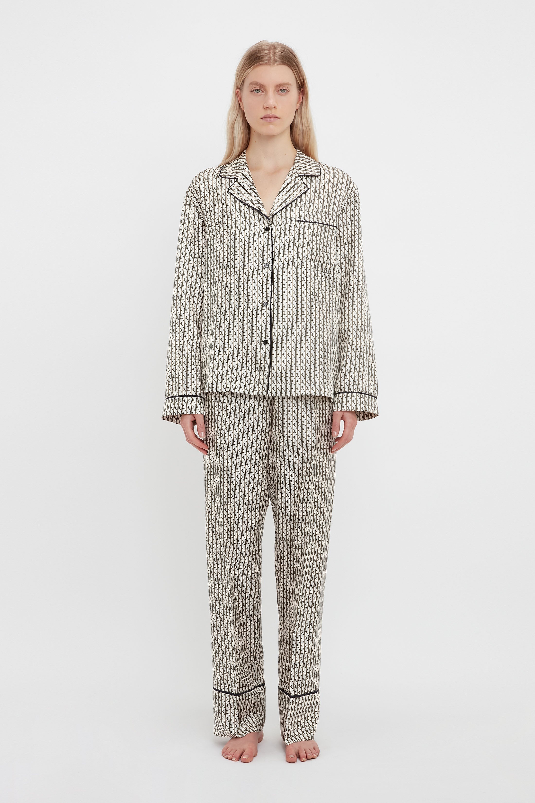 Pyjama Sleep Set In VB House Monogram Jacquard - 2