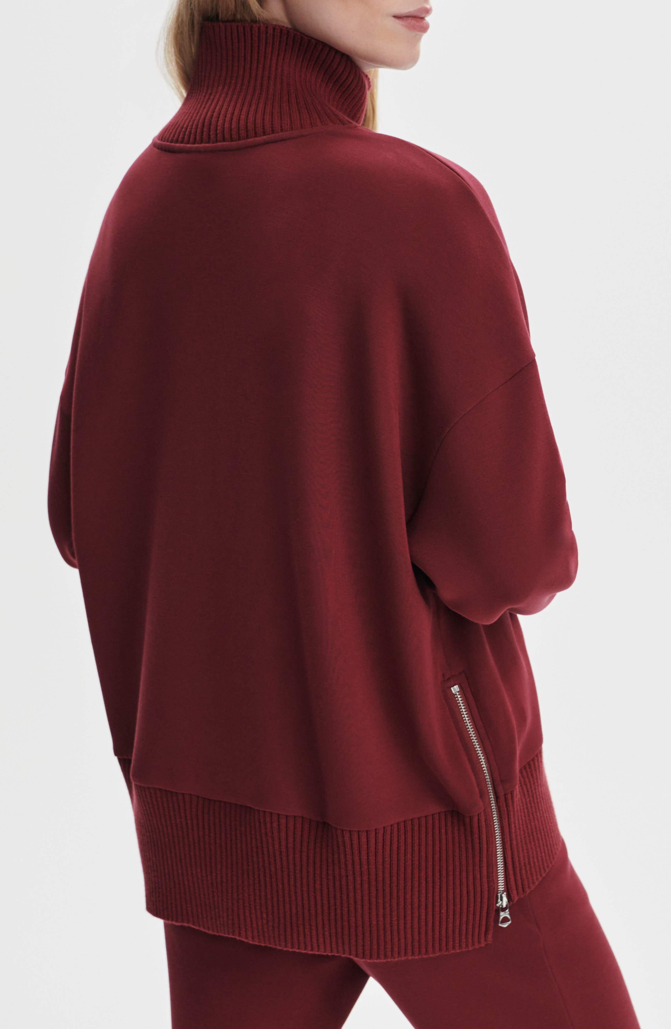 Varley Barker Turtleneck Sweatshirt in New Maroon at Nordstrom - 6