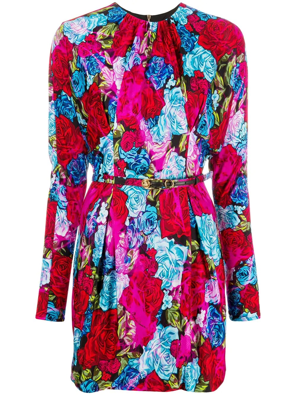 rose-print safety pin dress - 1