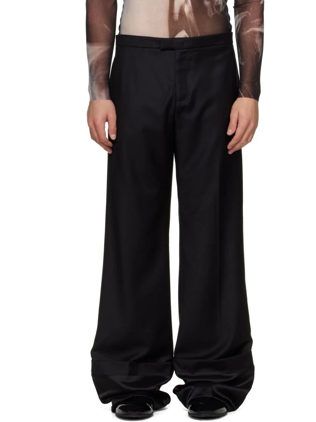 Black 'The Satin Tailored' Trousers - 1