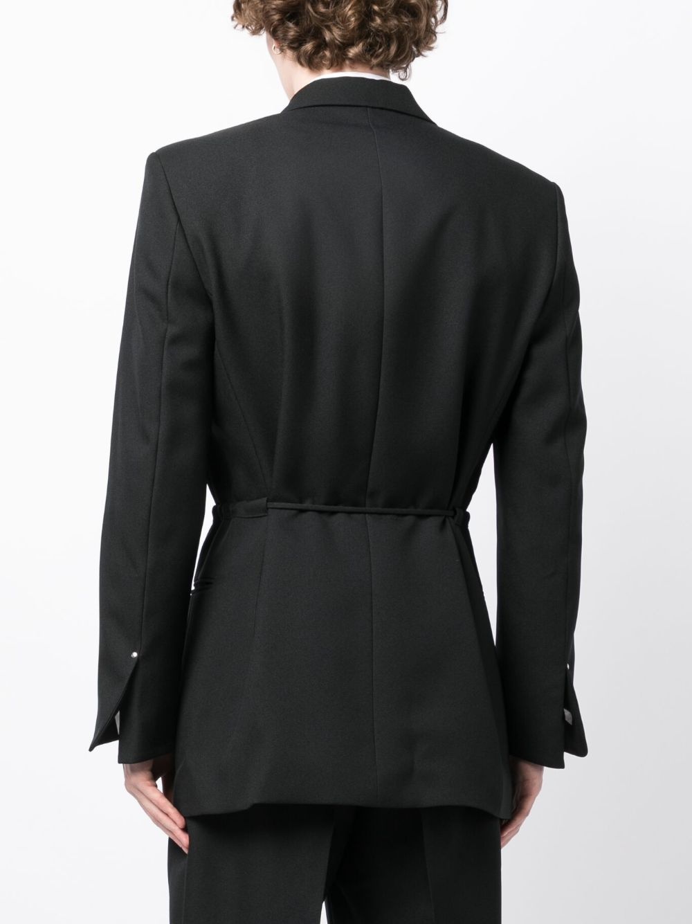 long-sleeved drawstring blazer - 4