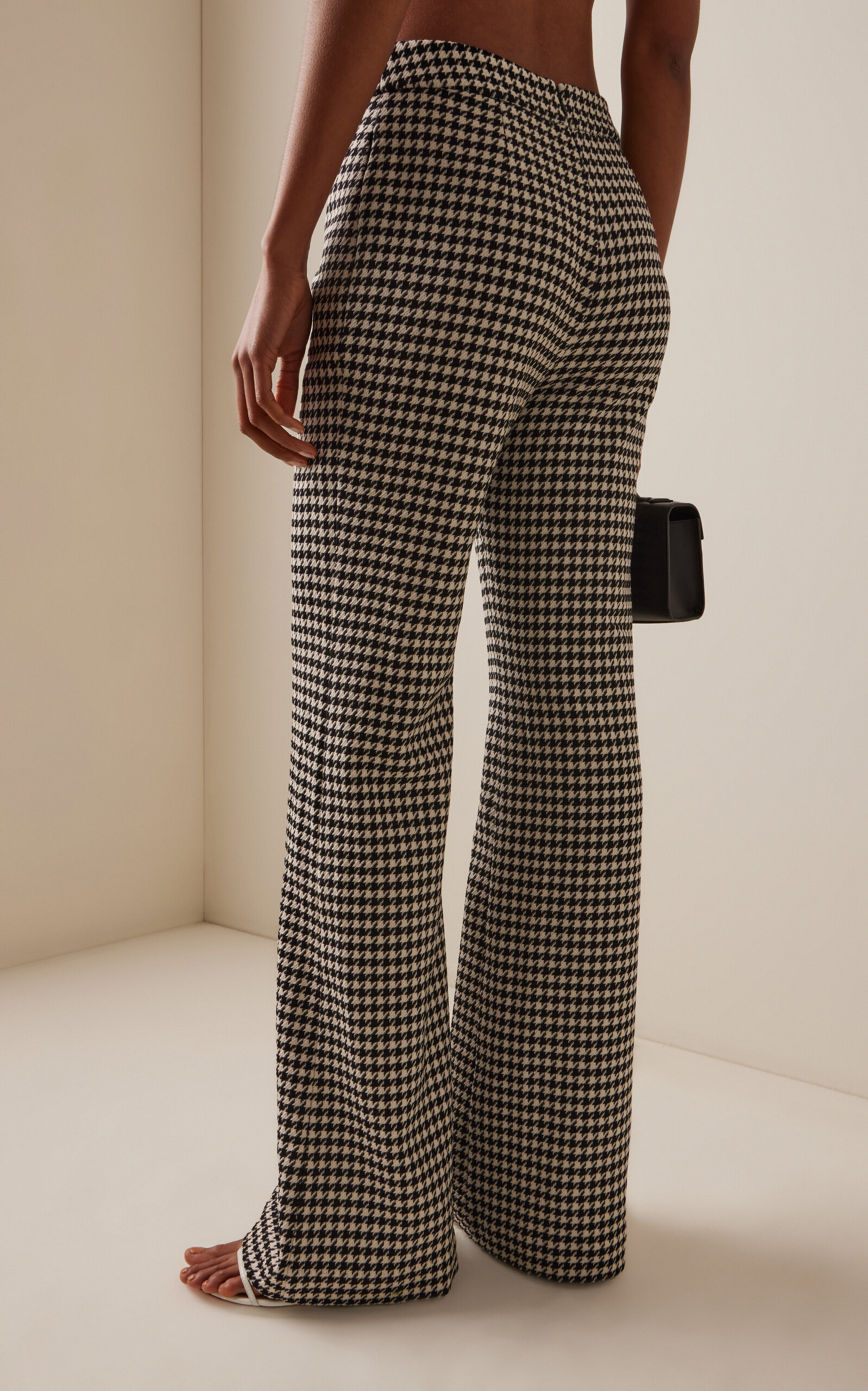 Christopher Houndstooth Wool-Blend Pants black/white - 4