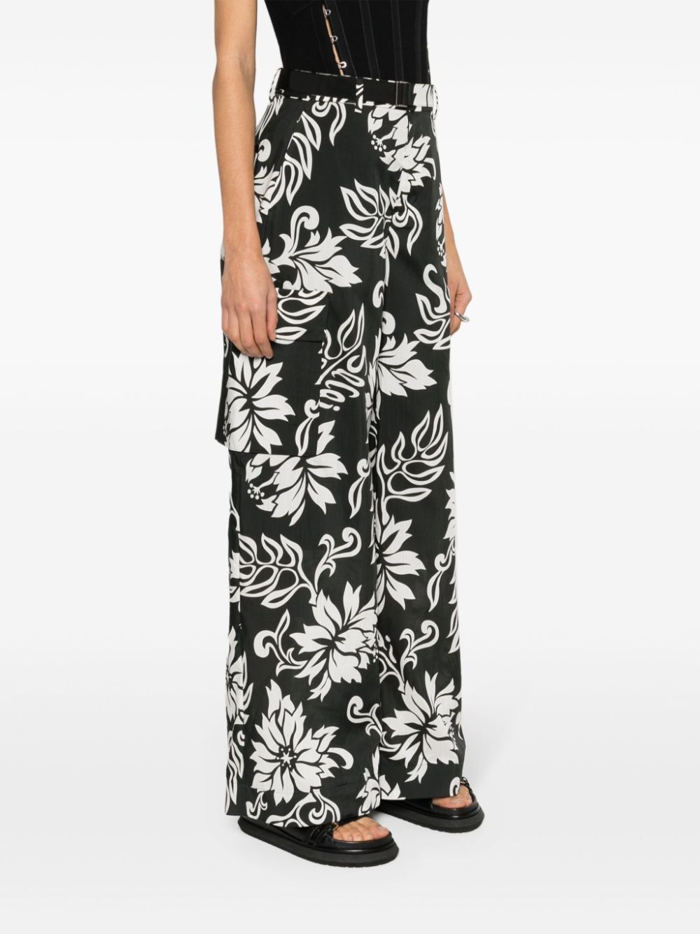 floral-print cargo trousers - 3