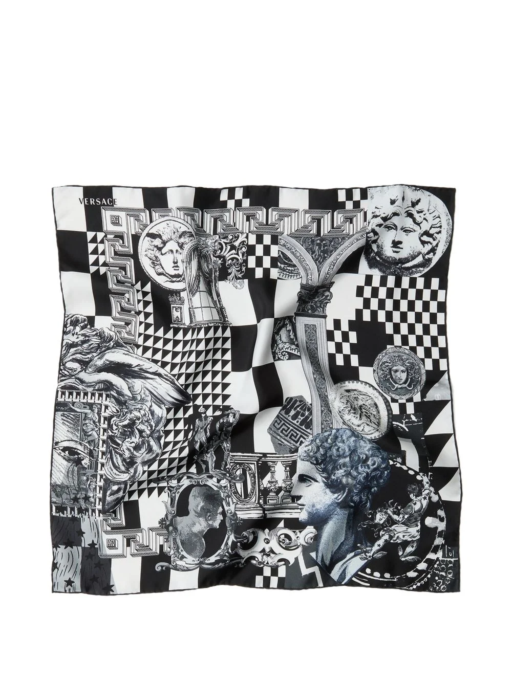 printed silk twill scarf 55 cm - 1