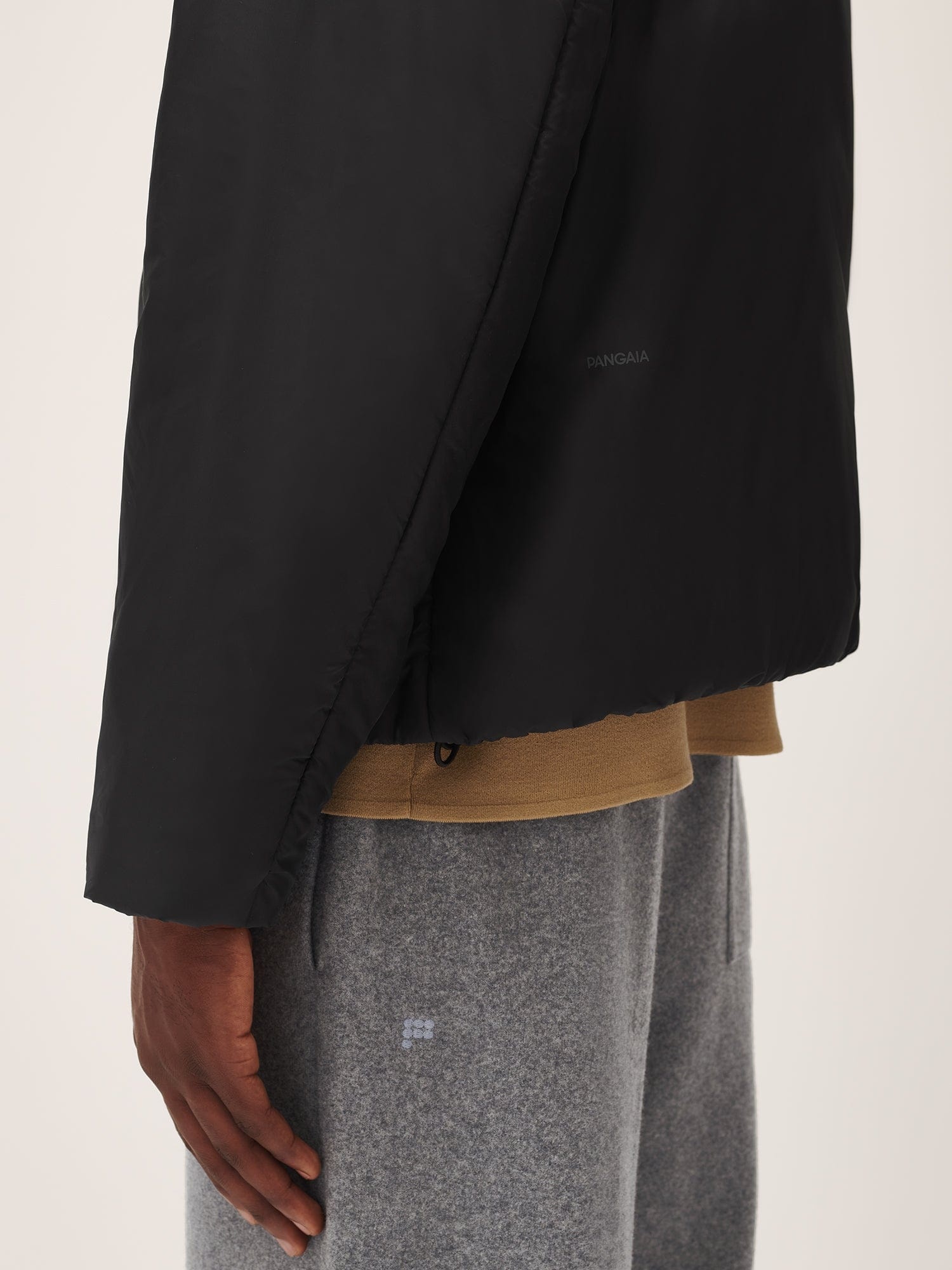 Mens Flower-Warmth Padded Bomber Jacket - Black - 4
