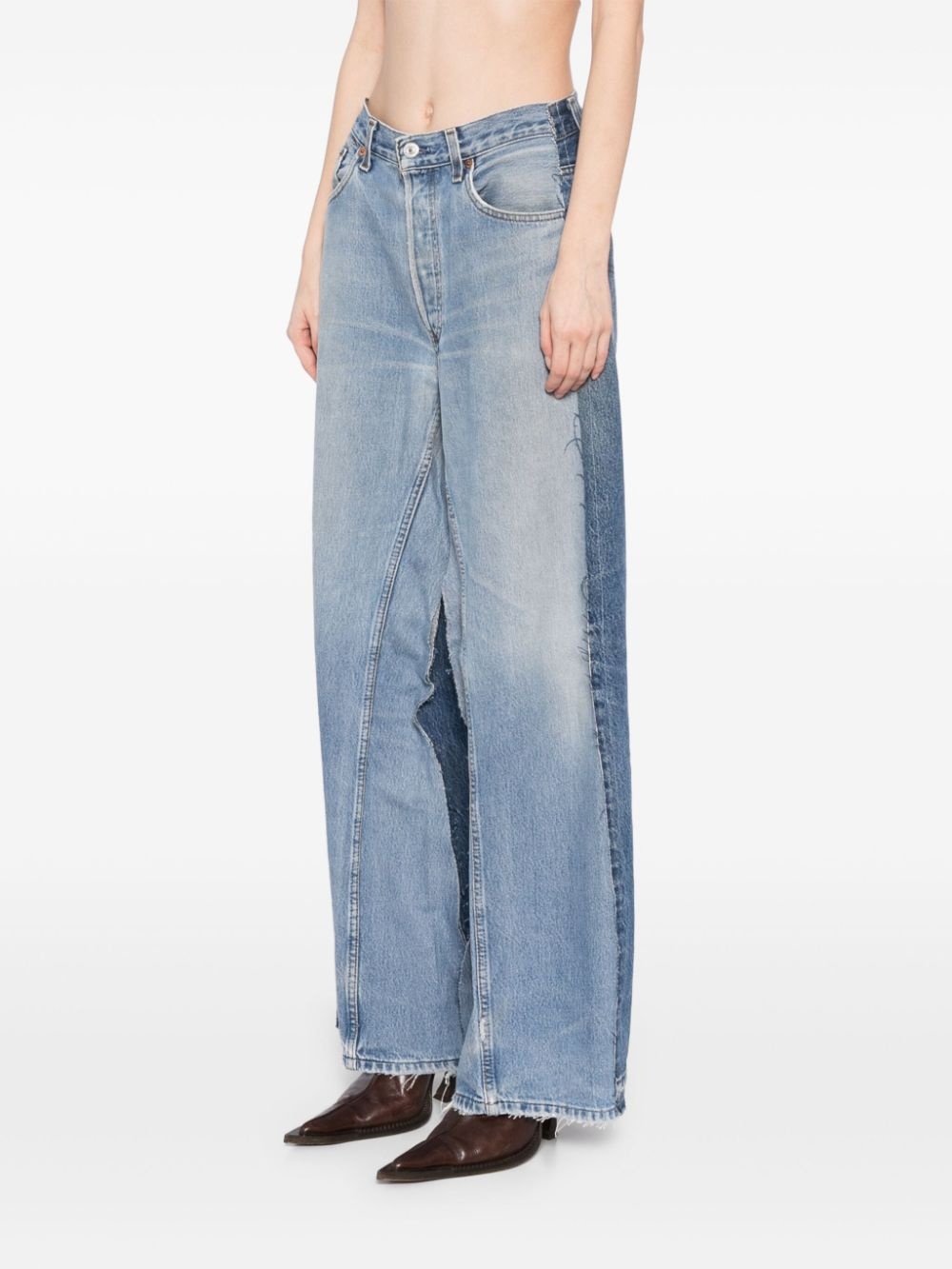 panelled jeans - 3