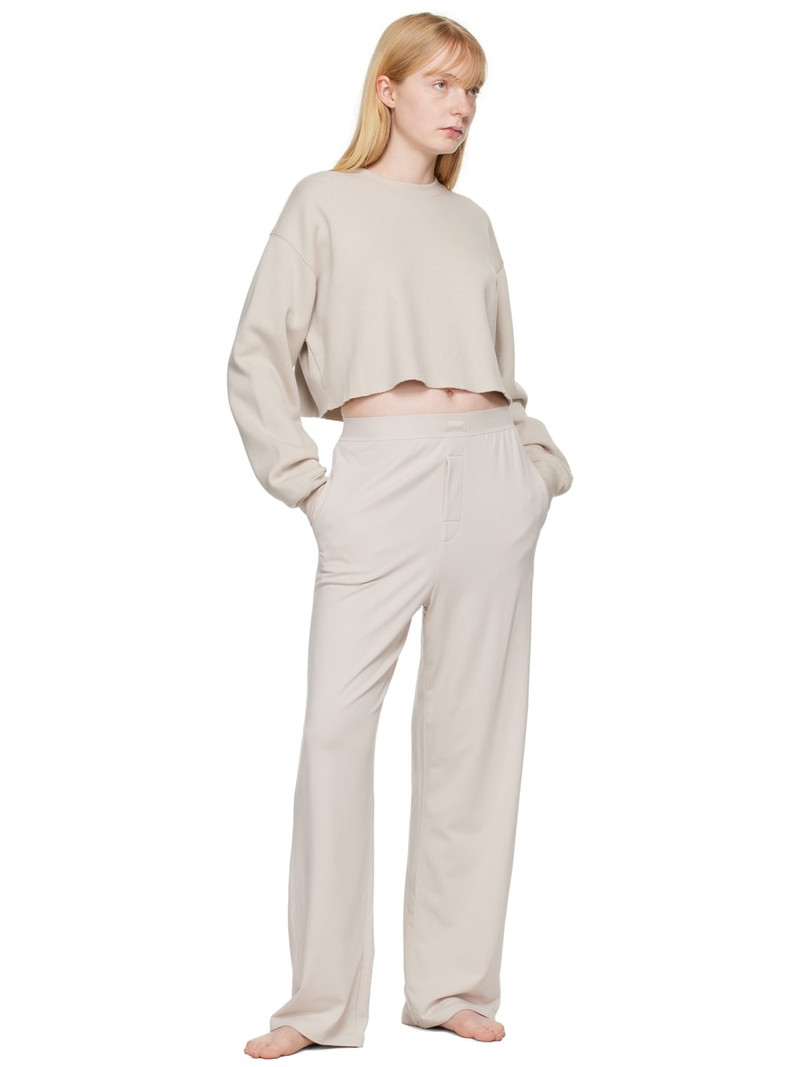 SKIMS Taupe Cotton Fleece Cropped Sweatshirt outlook