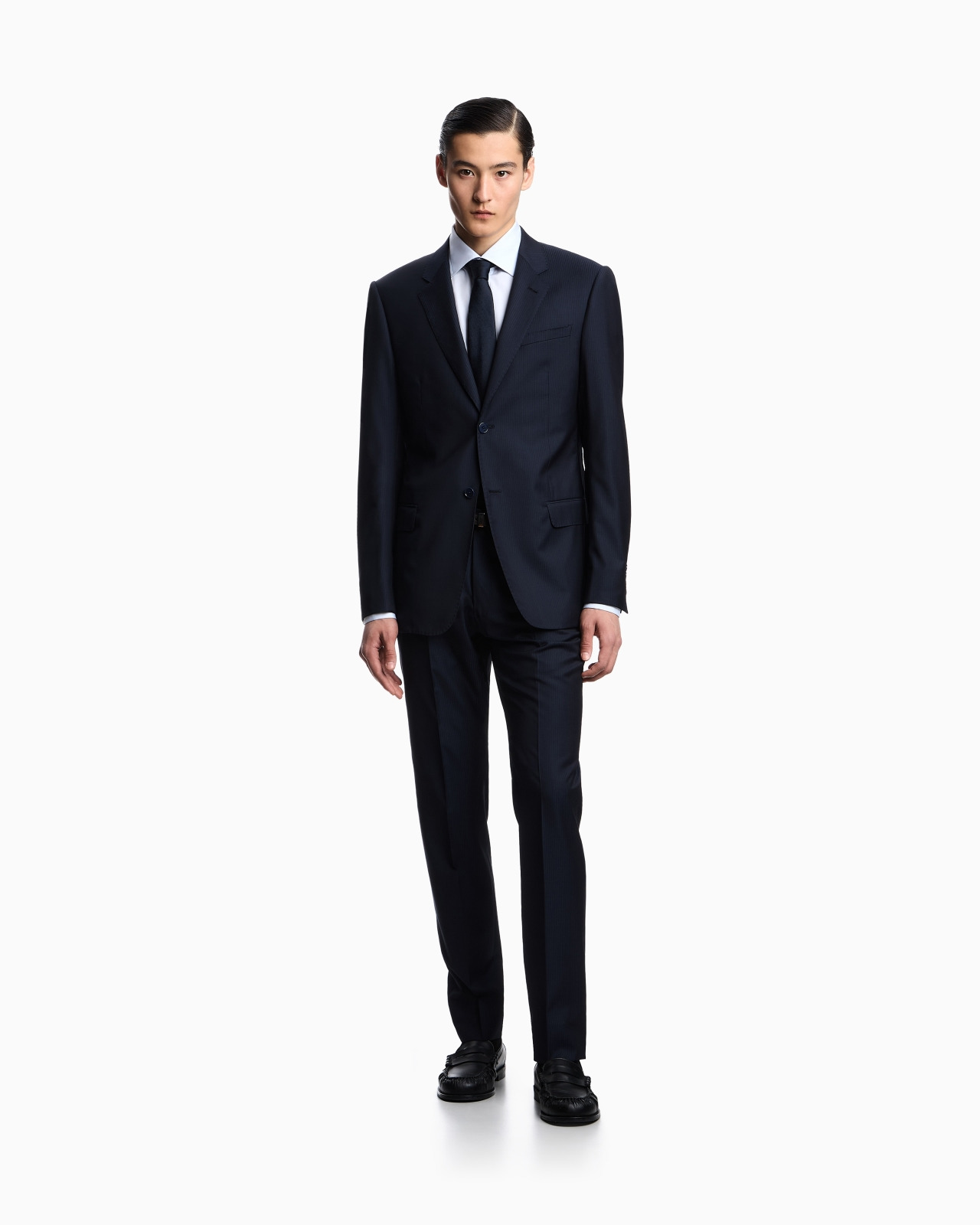 SINGLE-BREASTED SUIT IN MICRO-DESIGN HIGH-TWIST VIRGIN WOOL - 2