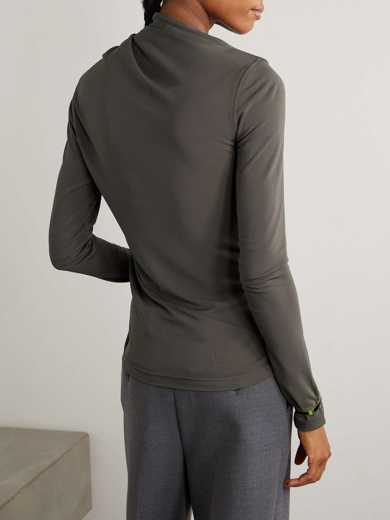 Draped stretch-jersey top Gray - 3