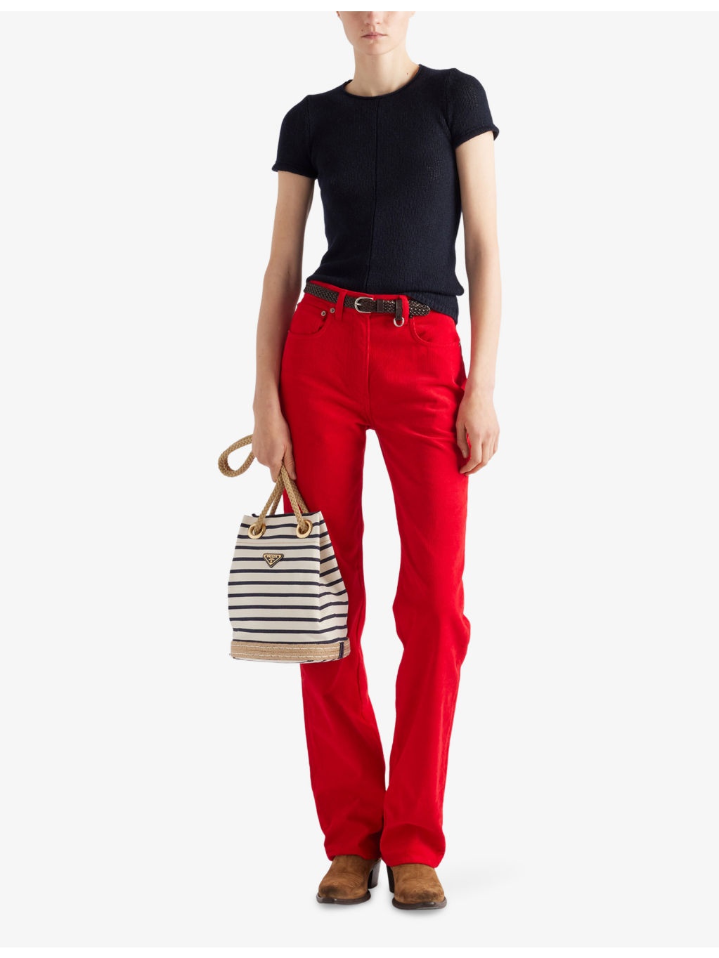 Short-Sleeve Cashmere Knitted Top - 2