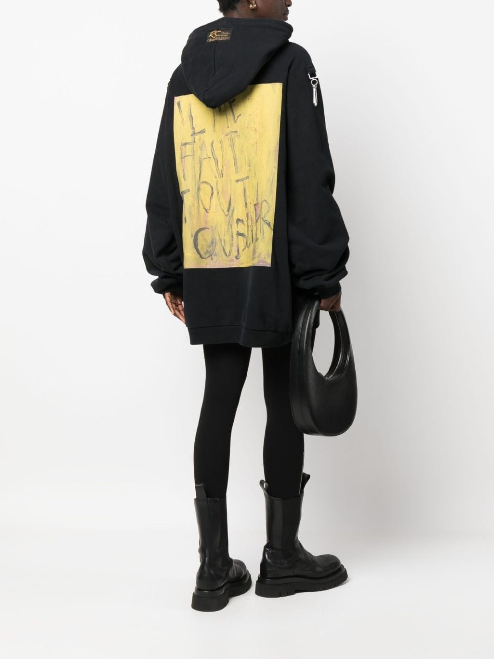 artwork-print cotton hoodie - 2
