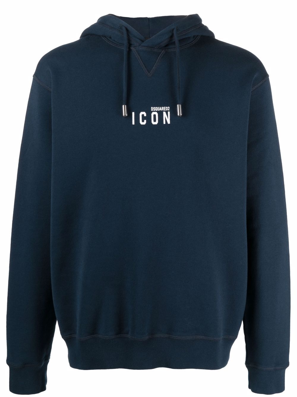 logo-print cotton hoodie - 1