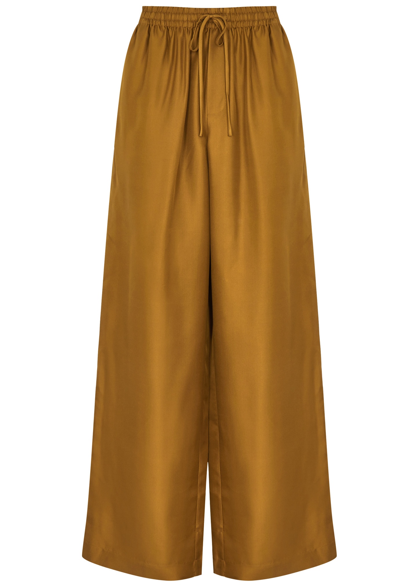 Wide-leg silk-satin trousers - 1