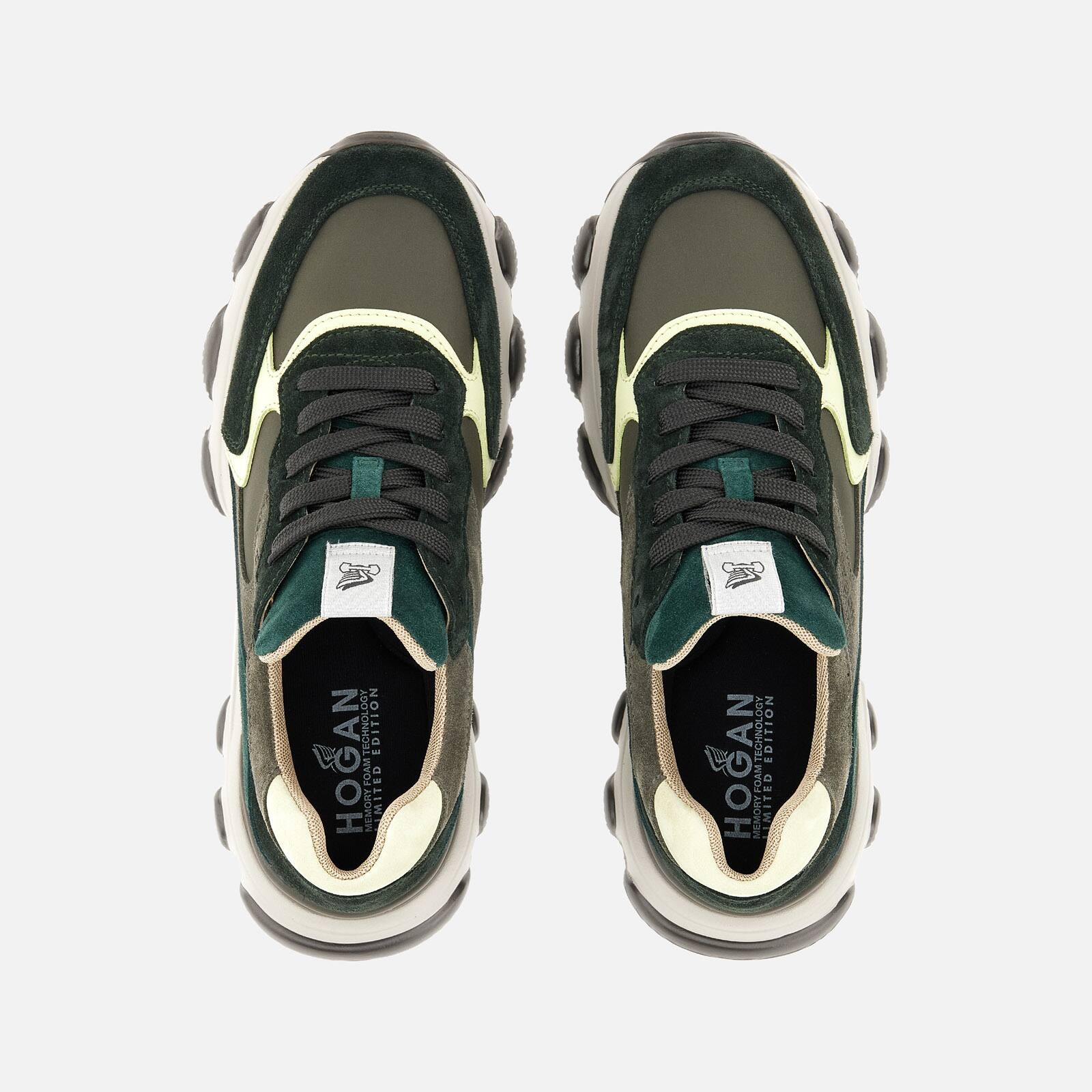 【関税込み】Hyperactive Sneakers - Hogan - Leather - Grey/Br HOGAN Sneakers Hogan Hyperactive Grey Green | REVERSIBLE