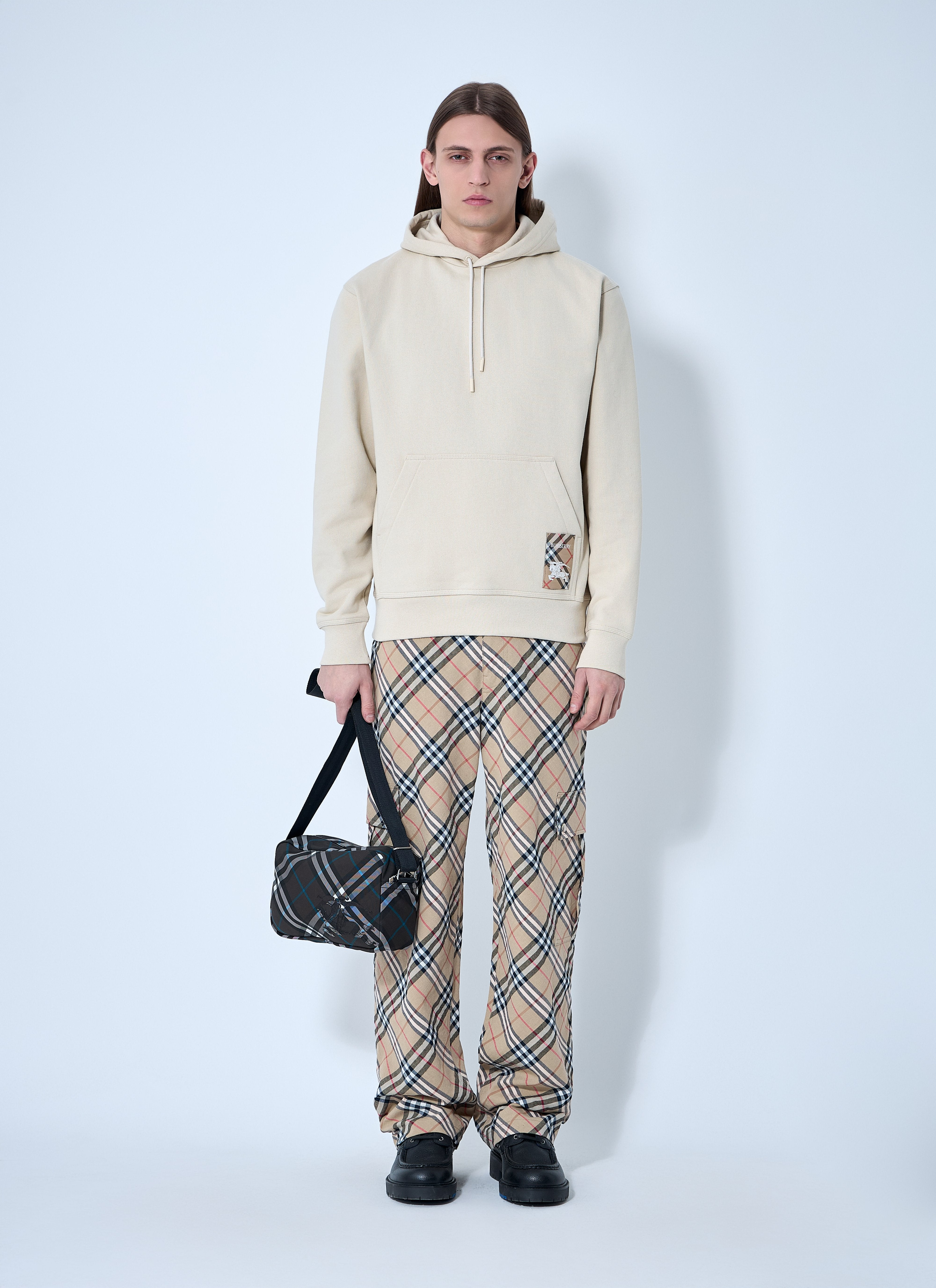 Burberry Men Logo Patch Hooded Sweatshirt - 2