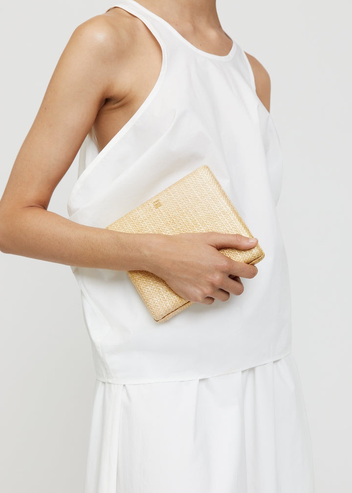 Raffia clutch light beige - 3