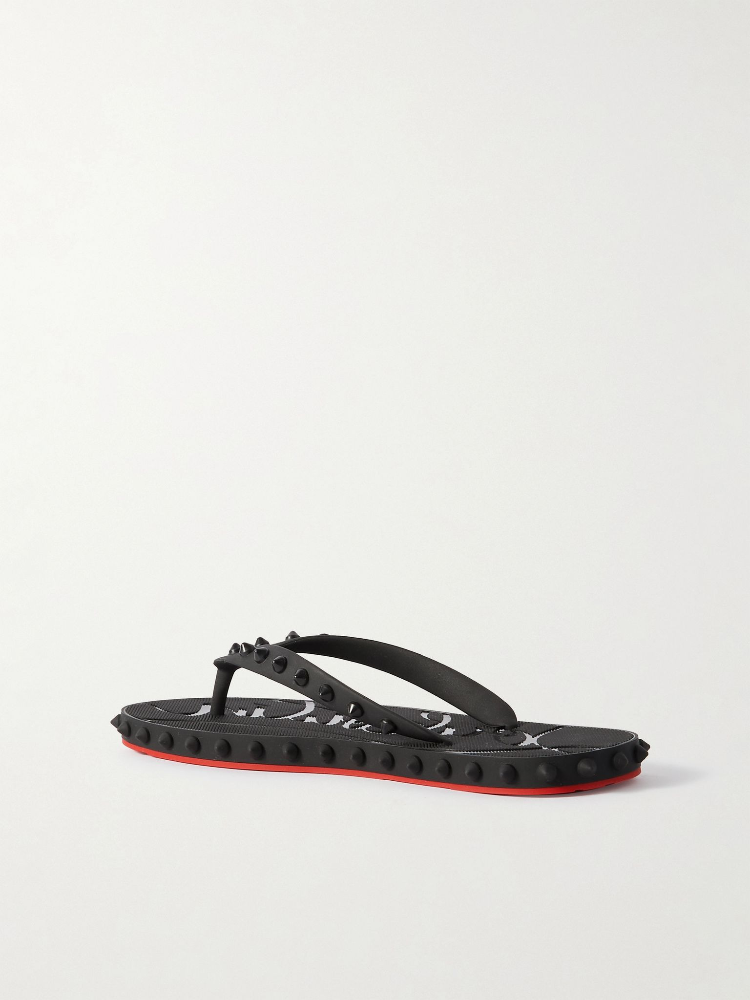 Super Loubi studded rubber flip flops Black - 3